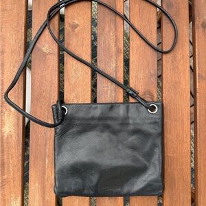 Margot Black Leather Shoulder Bag